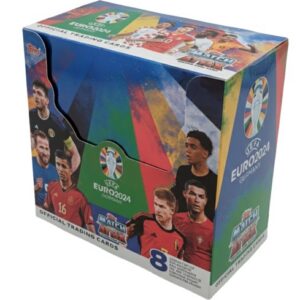 Box 36 saszetek kart kolekcjonerskich UEFA EURO 2024 Match Attax – oficjalna kolekcja piłkarska, 288 kart, zawodnicy reprezentacji Europy, karty premium i limitowane.